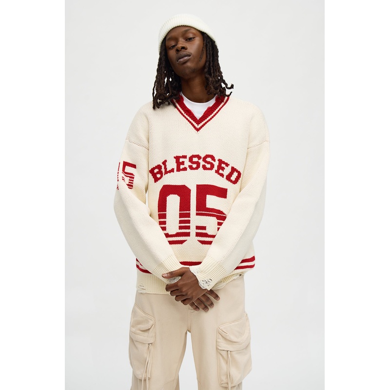 Relaxed Last Play Sweater – Off White