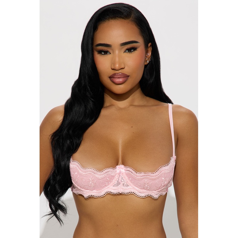 Almost There Lace Open Cup Shelf Bra – Pink