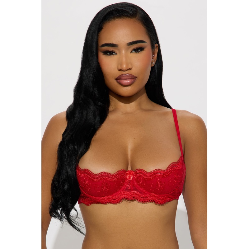 Almost There Lace Open Cup Shelf Bra – Red