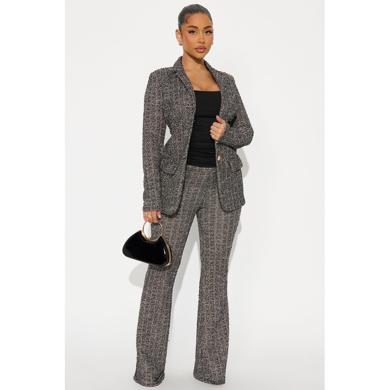 Bethany Tweed Blazer Pant Set – Black
