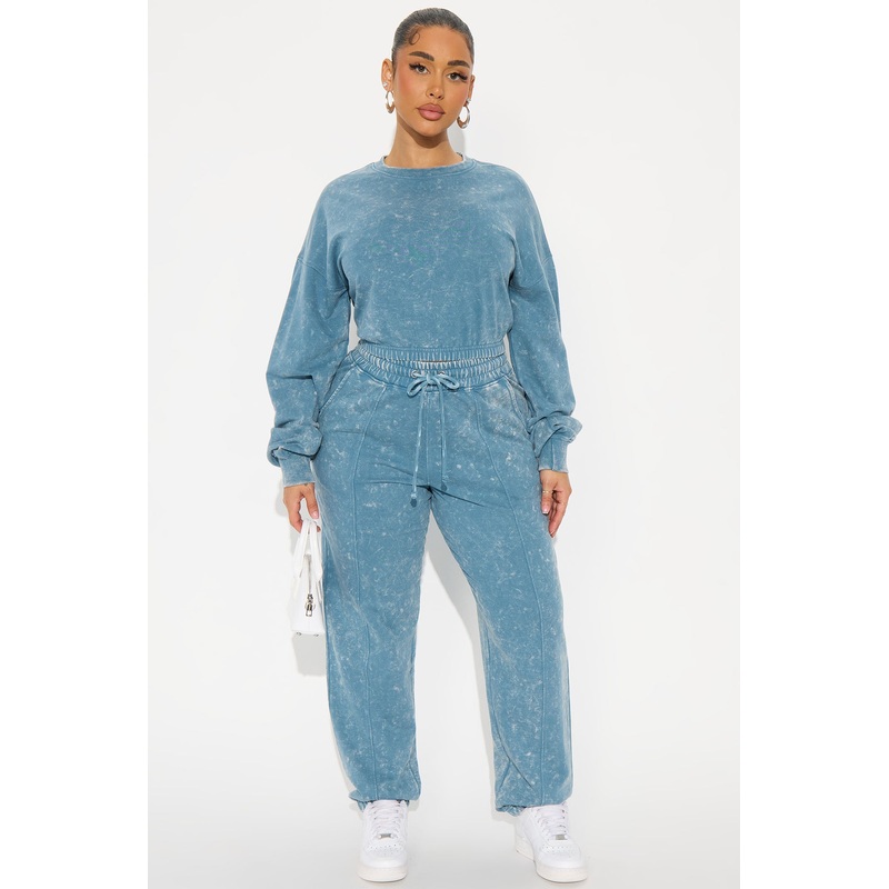 Willow Washed Jogger Set – Blue