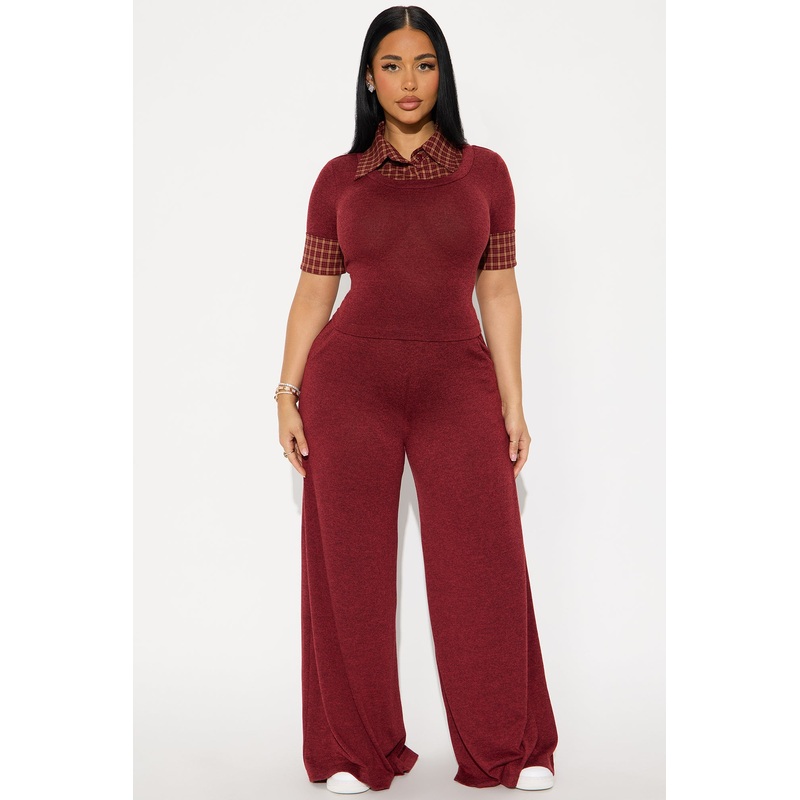 Always Perfect Pant Set – Burgundy