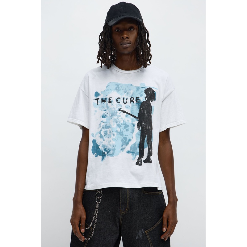 The Cure Album Covers Vintage Boxy Short Sleeve Tee – White Wash