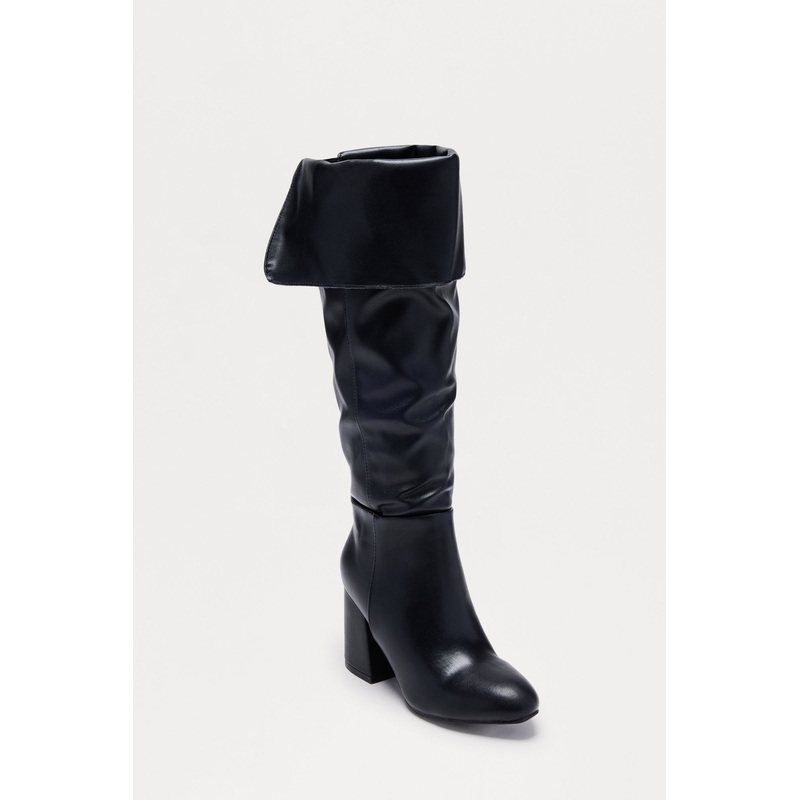 Brendan Faux Leather Boots – Black