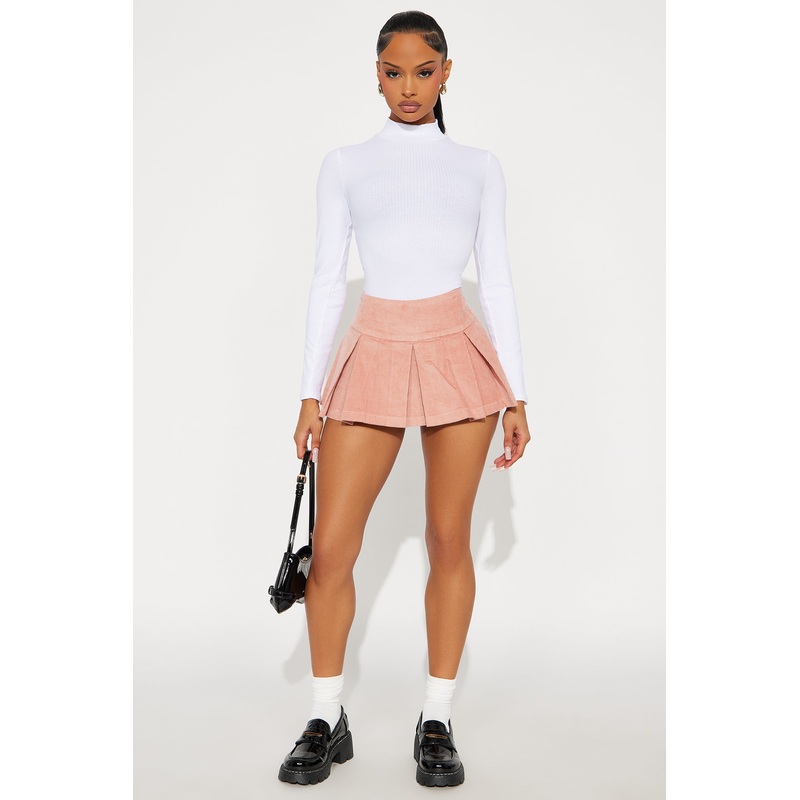 Say Yes Corduroy Micro Mini Skort – Pink