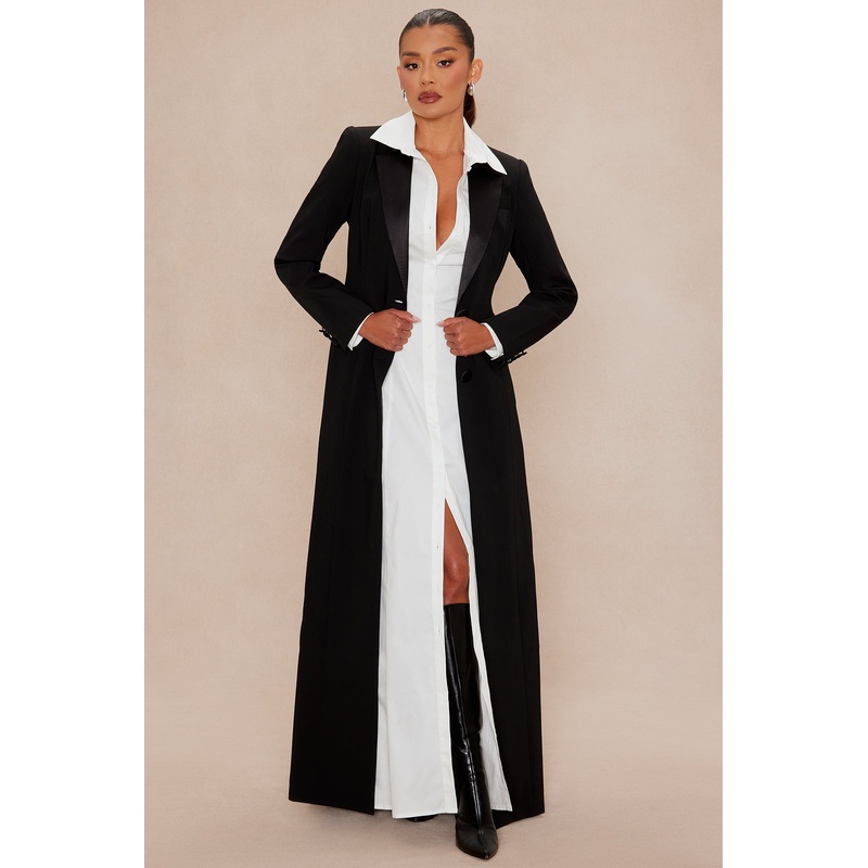 Amelia Blazer 2 Piece Dress Set – Black/White