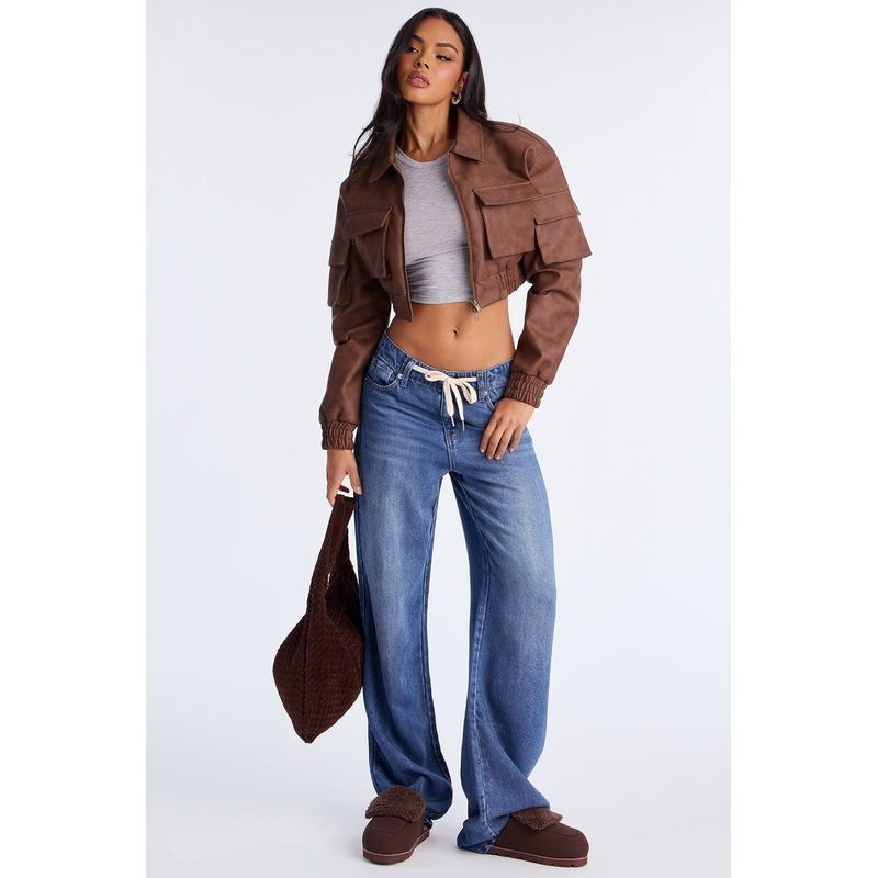 Tall Bon Voyage Drapey Soft Wide Leg Jeans – Dark Wash