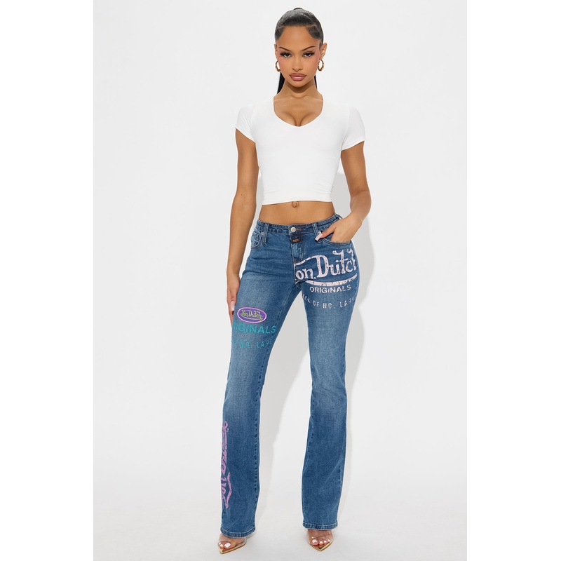 Von Dutch OG Low Rise Bootcut Jeans – Dark Wash