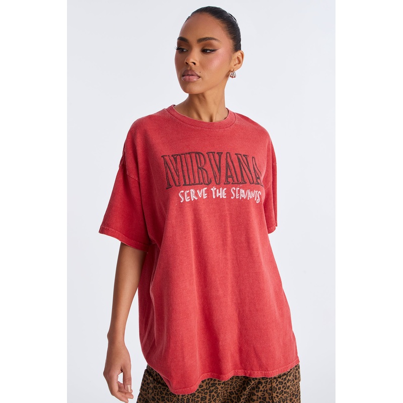 Serve the Servants Nirvana Oversize Tee – Red