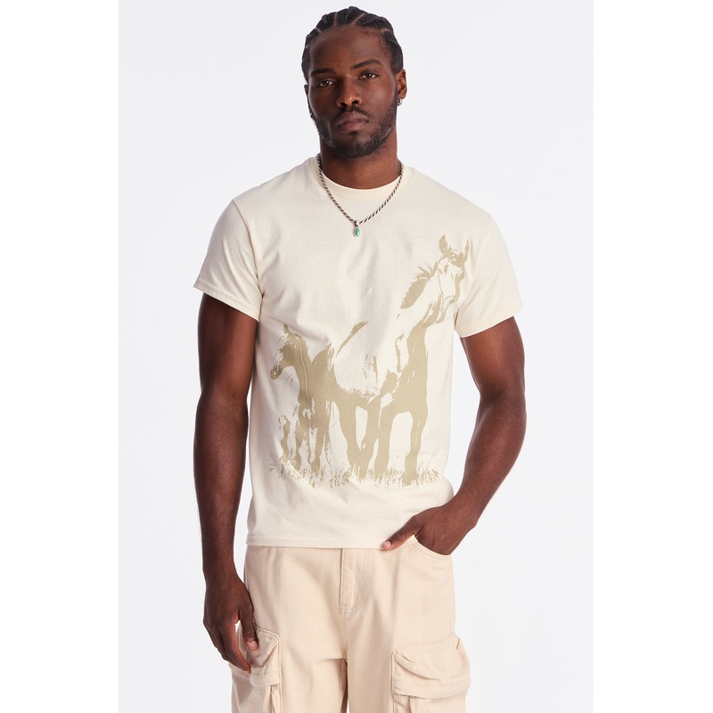 Wild West Stallions Short Sleeve Tee – Natural