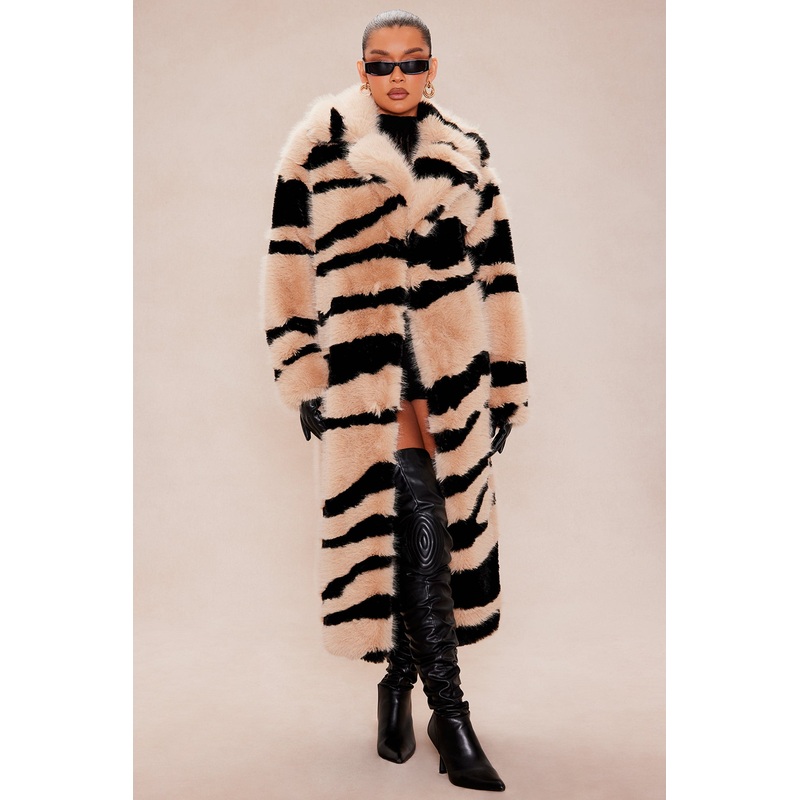 Ciele Faux Fur Coat – Brown/combo