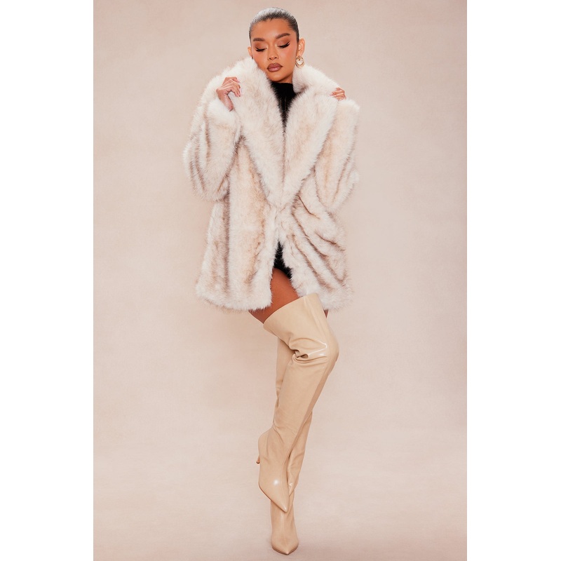 Cold As Ice Faux Fur Jacket – Light Taupe