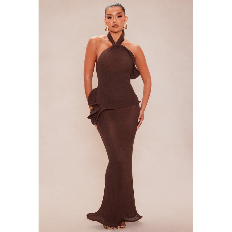 Drea Knit Maxi Dress – Chocolate