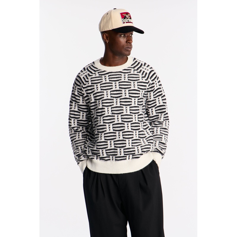 Forward Crewneck Sweater – Black/White