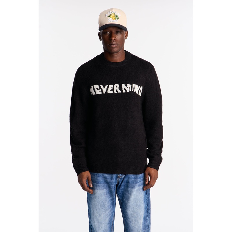 Never-mind Crewneck Sweater – Black/combo