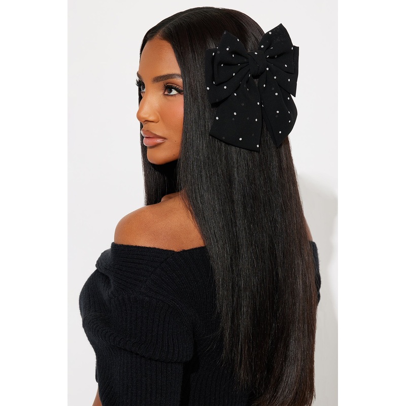 Afternoon Brunchin Bow Hair Clip – Black/White