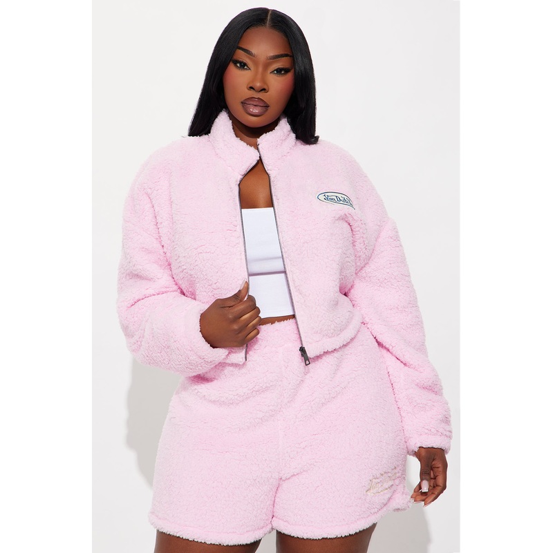 Von Dutch Rider Gal Sherpa Jacket – Pink