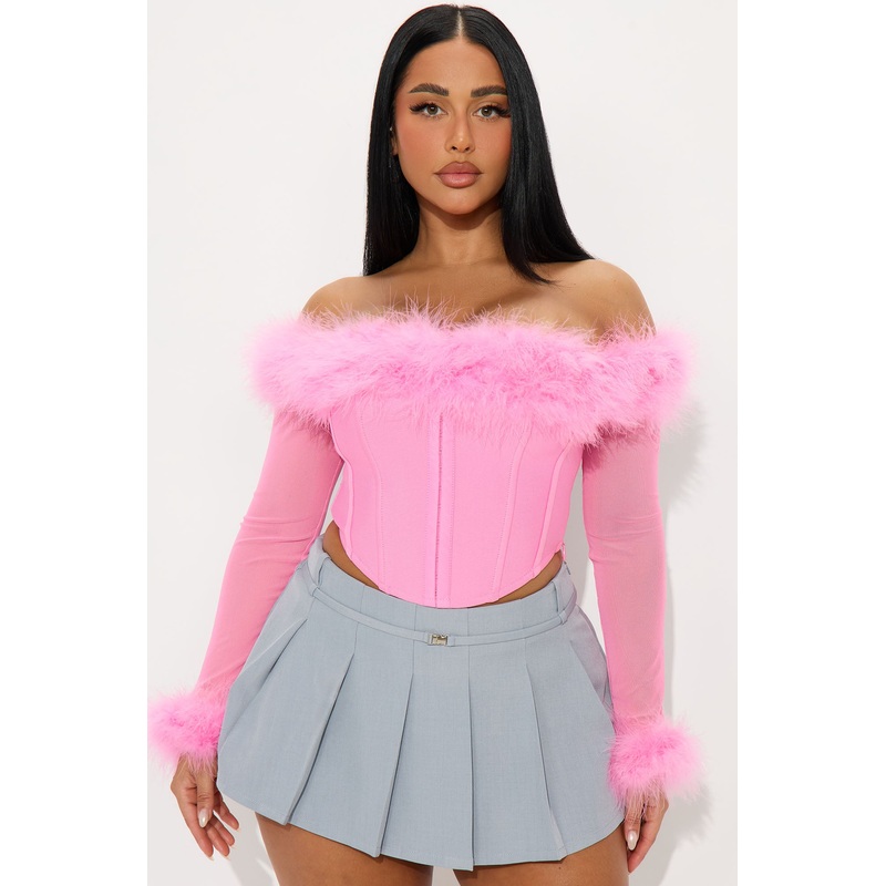 Zoey Bandage Corset Top – Pink