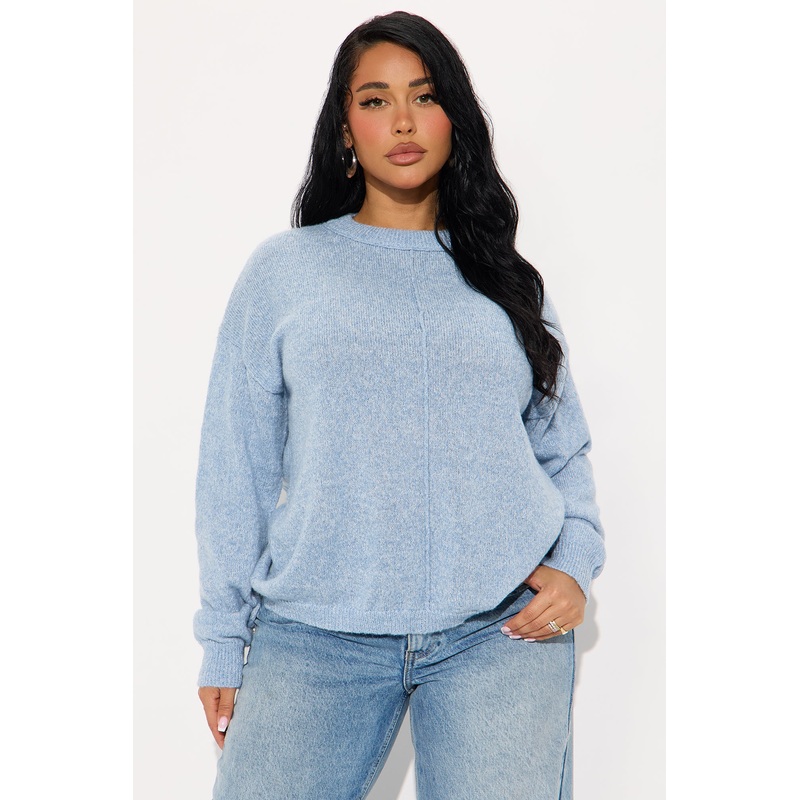 All Season Crew Neck Sweater – Light Blue