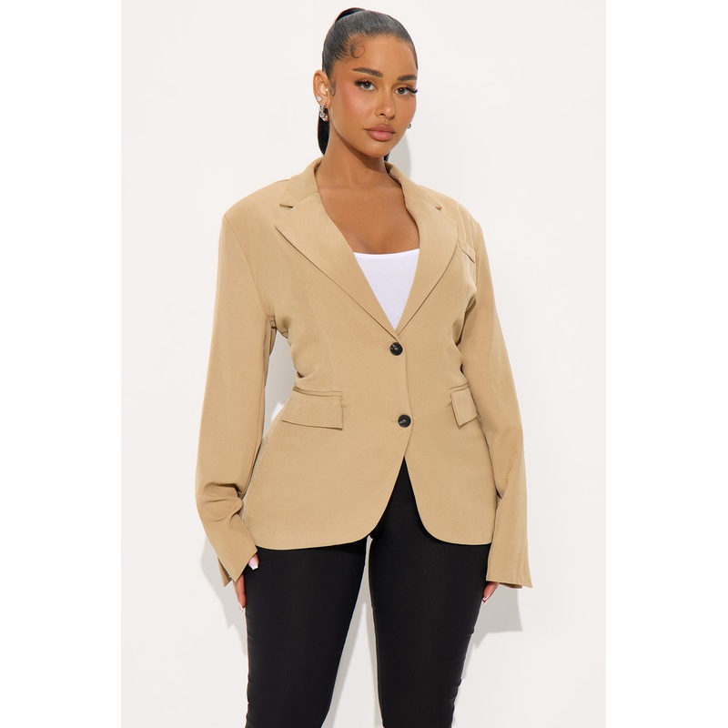 Beatrice Oversized Blazer – Taupe
