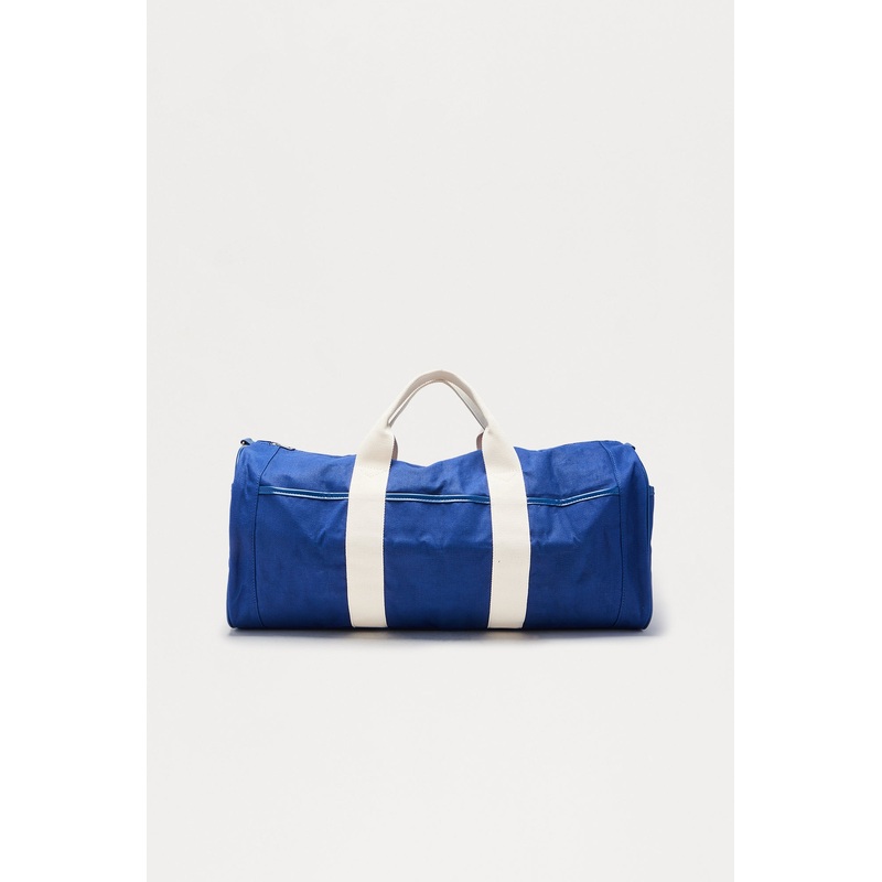Varsity Canvas Barrel Duffle Bag – Navy