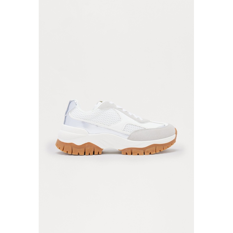 Bix Lace Up Sneakers – White