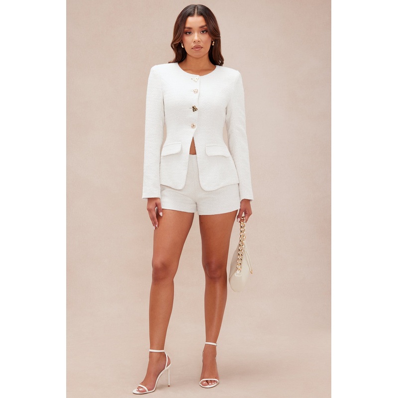 Emmeline Tweed Short Set – Cream