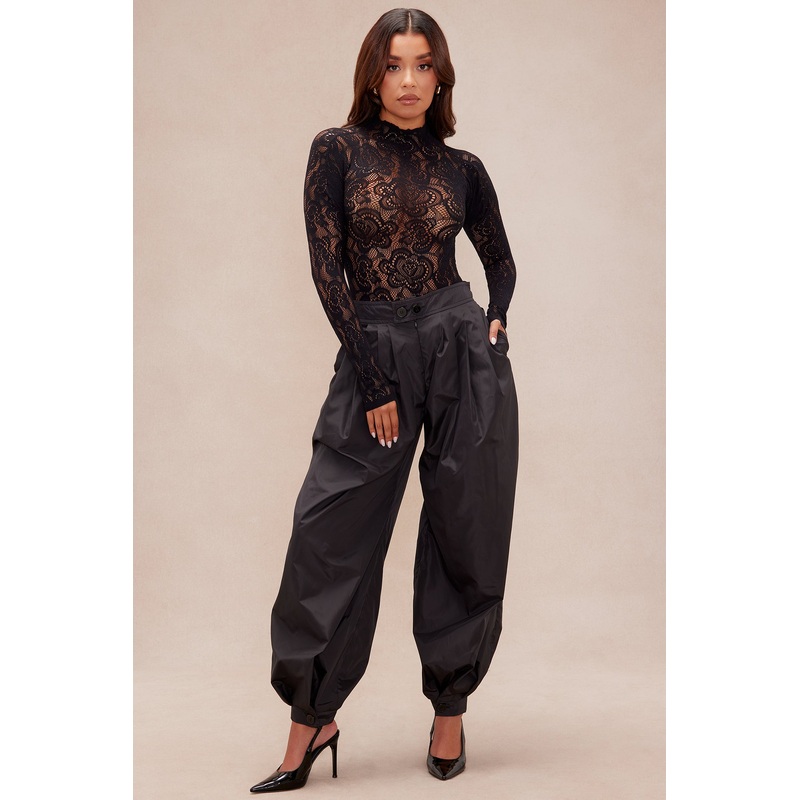 Estelle Taffeta Balloon Pant – Black