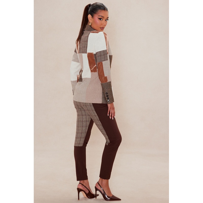 Harlow Embellished Plaid Riding Pant – Dark Brown