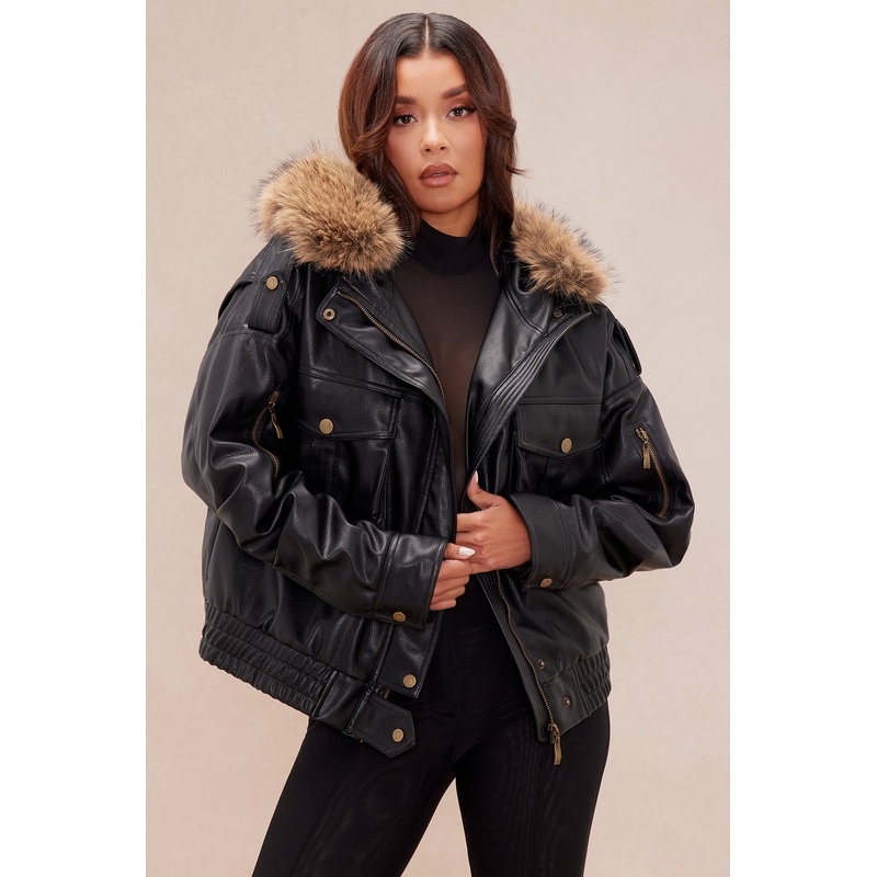 Riding Solo Faux Leather Jacket – Black