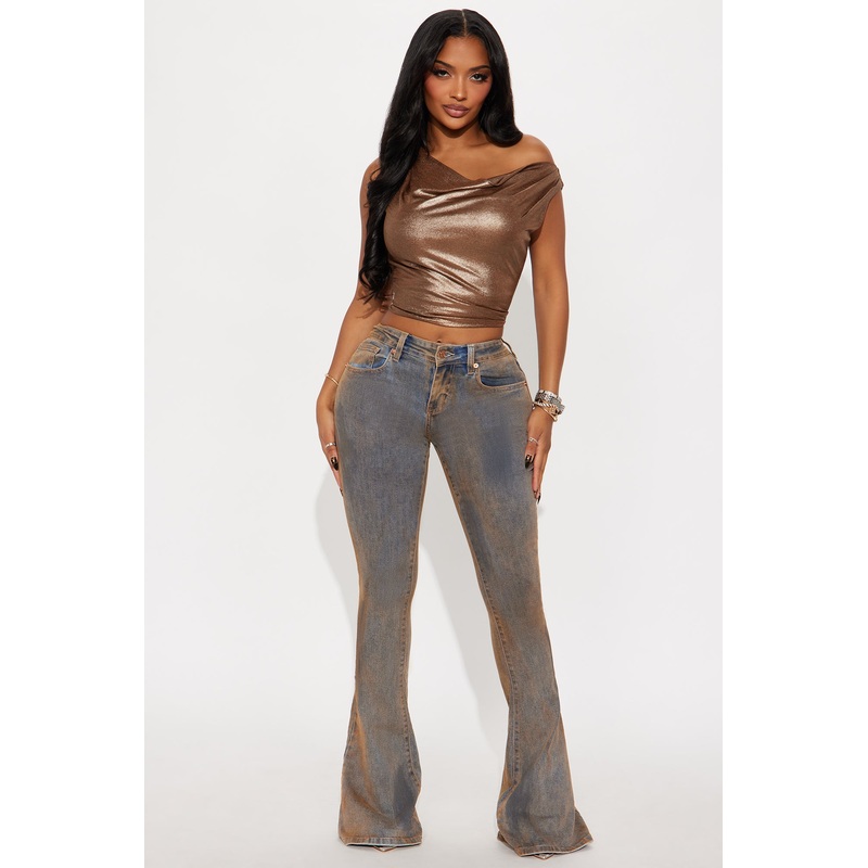 Rosarito Tinted Stretch Flare Jeans – Vintage Wash