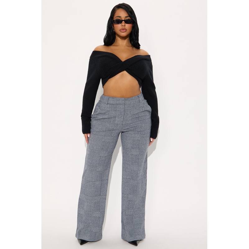Ameli Wide Leg Plaid Pant 31 – Denim