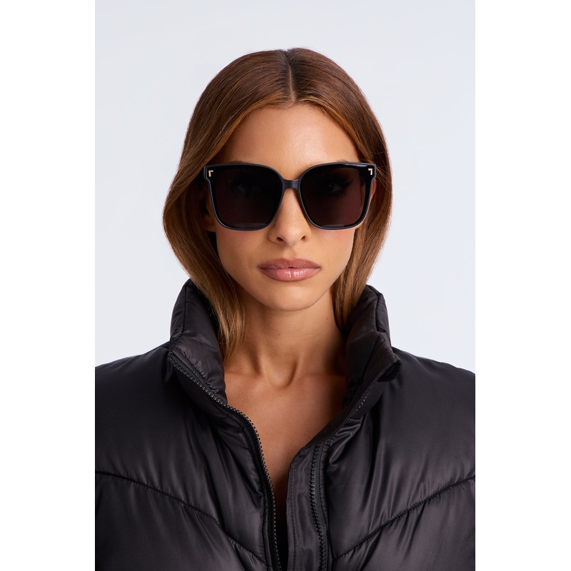 Glow Getter Square Sunglasses – Black