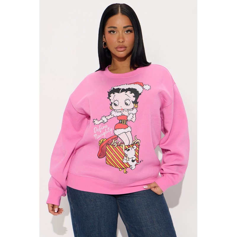 Betty Boop Holiday Crew Sweatshirt – Pink
