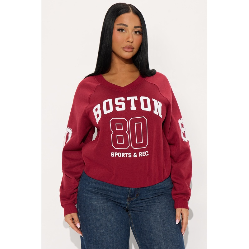 Boston 80 Fleece Bubble Sweatshirt – Burgundy