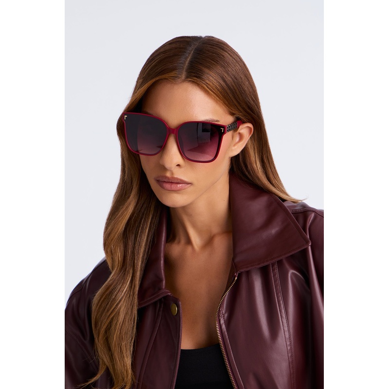 Glow Getter Square Sunglasses – Burgundy