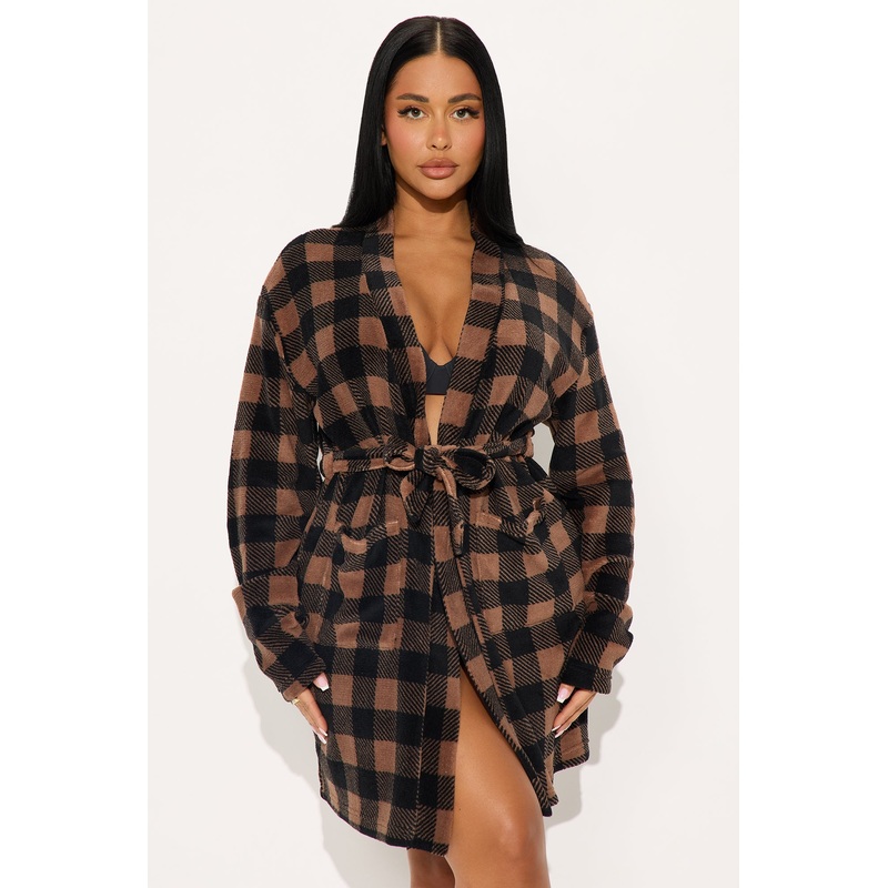 Always Cozy Plush PJ Robe – Brown