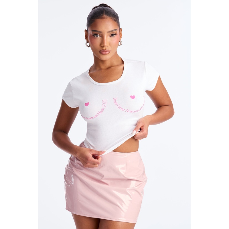 Breast Cancer Awareness Baby Tee – White
