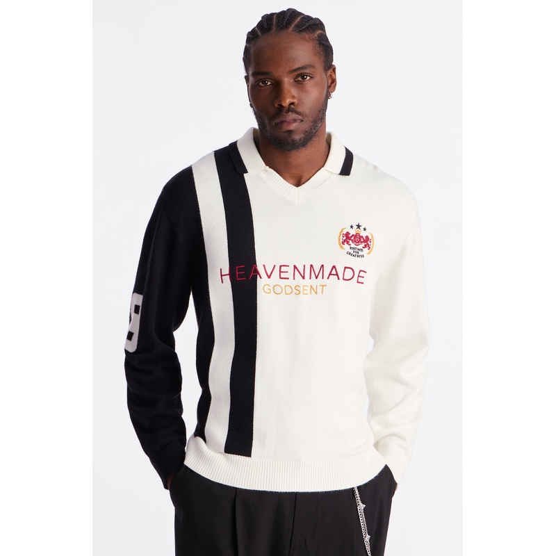 Distant Daydream Vneck Sweater – Off White/combo