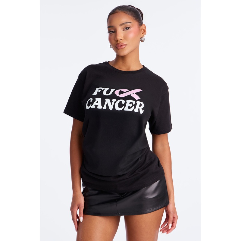 F U Cancer Breast Cancer Awareness Tee – Black