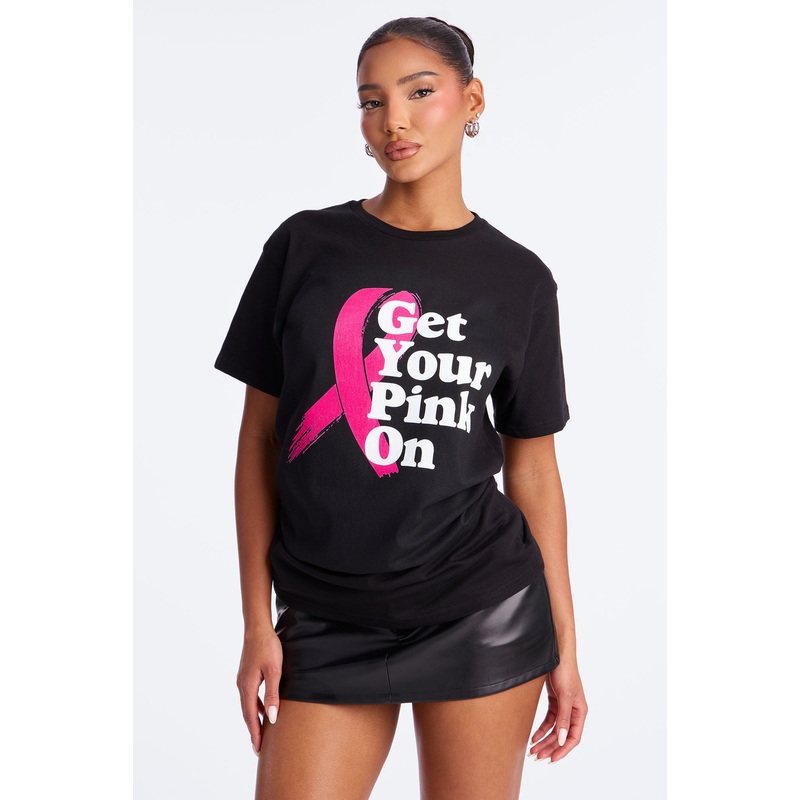 Get Your PInk On Breast Cancer Awareness Tee – Black
