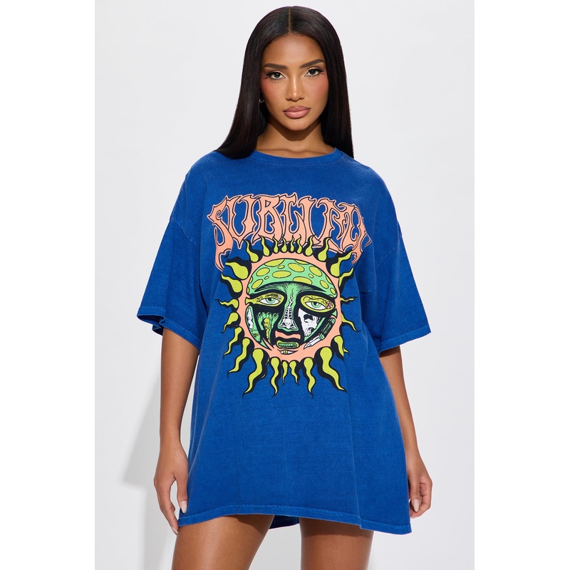 Sunny Sublime Oversize Tee – Blue