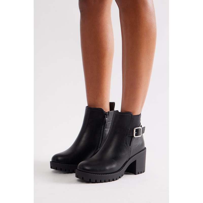 Bibi Buckle Booties – Black