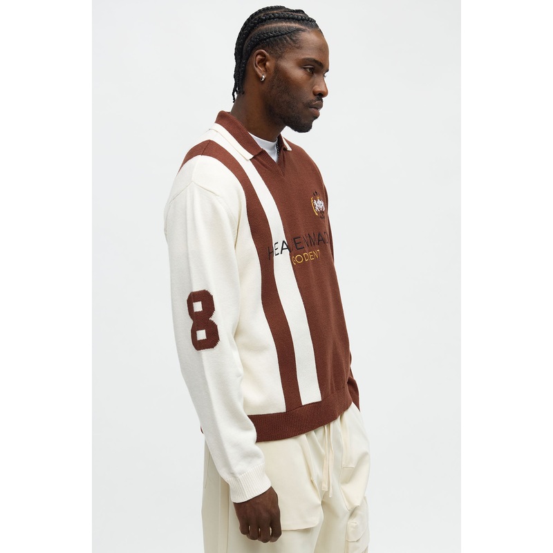 Distant Daydream Vneck Sweater – Brown Combo