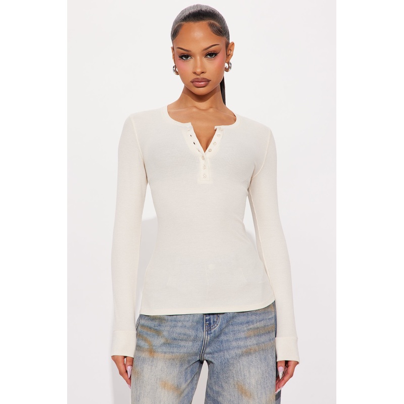 Sophie Henley Long Sleeve Thermal Top – Ivory