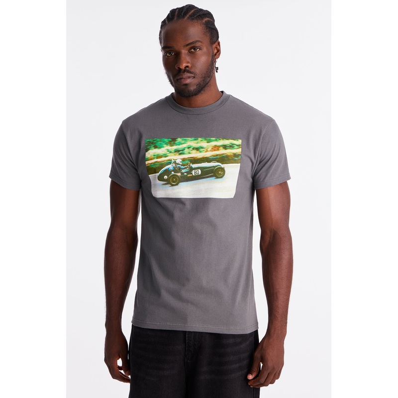 Classic Racecar Short Sleeve Tee – Charcoal