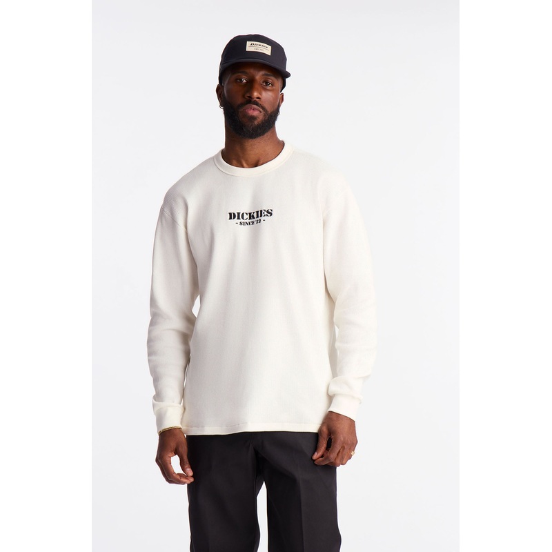 Dickies Logo Thermal Long Sleeve Tee – Off White