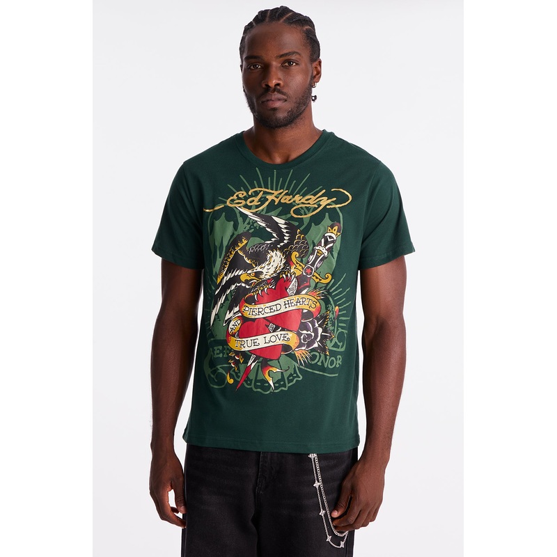 Ed Hardy Eagle Heartbreak Tattoo Short Sleeve Tee – Hunter