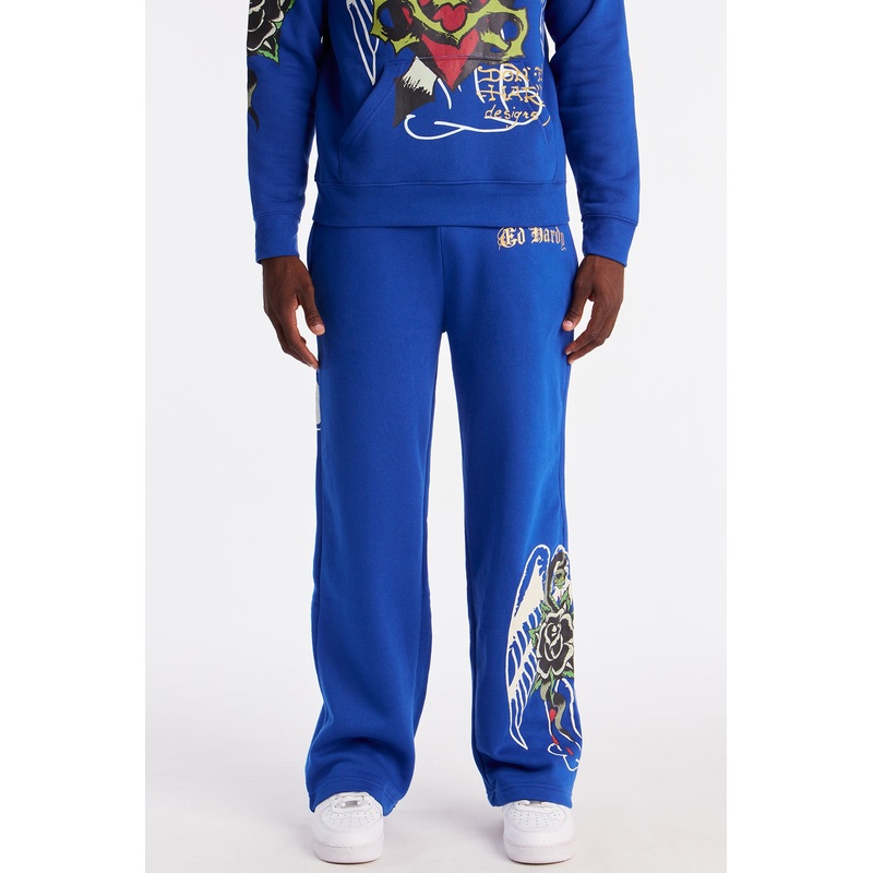 Ed Hardy Sacred Hearts Sweatpant – CobaltBlue