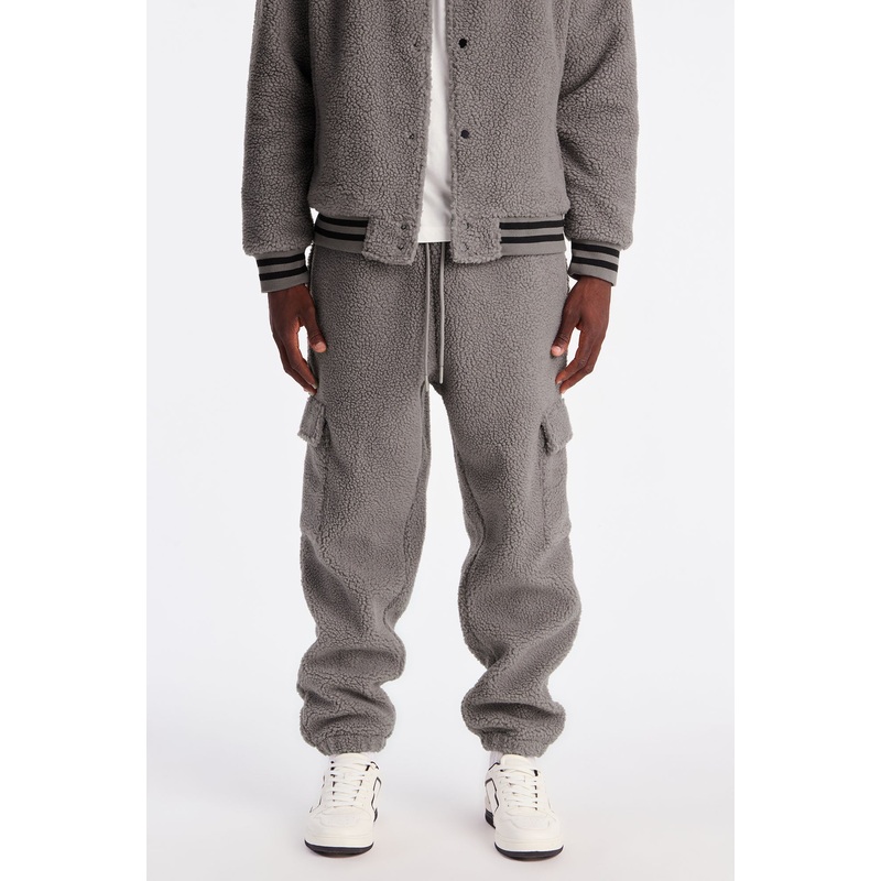 Teddy Varsity Sherpa Pant – Grey